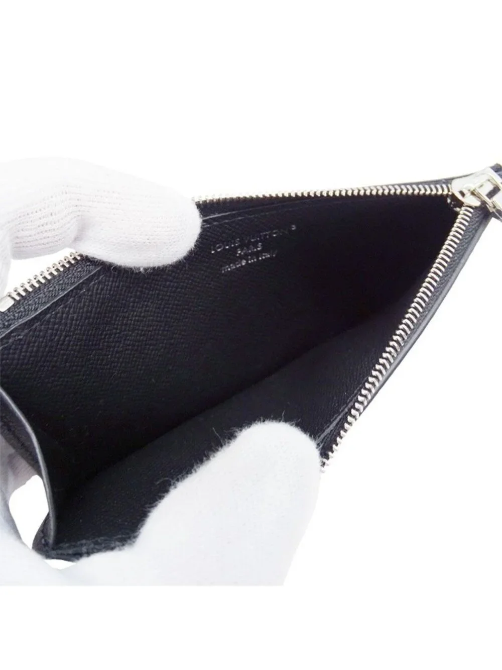 Louis Vuitton Card Case Taiga Monogram Eclipse Coin Holder Black Pocket Small